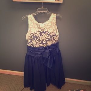 Navy and lace dress